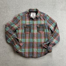 HARRIS TWEED Hemd Shirt G M Flanellhemd Übergangsjacke Warm Overshirt 13405 Grün