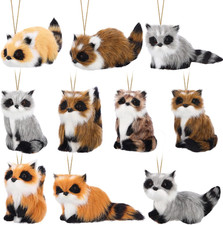 10 Pieces Forest Animals Ornaments Woodland Animal Faux Fur Plush Hanging Orname