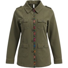 Jens Pirate Booty for Free People Green Military Utility Jacket S Made in USA