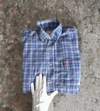 Ariat FR Shirt Mens Large Blue Plaid Flame Resistant Workwear CAT 2 Long Sleeve