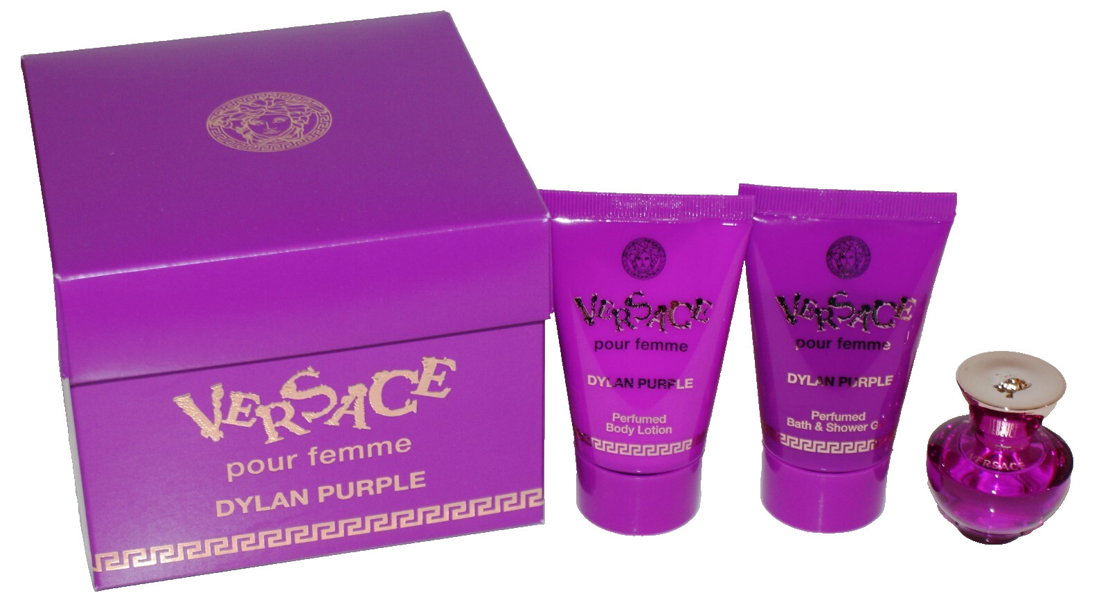 💜 Versace Dylan Purple Gift Set – Trio of Perfume, Shower Gel & Lotion Bundle - Image 2