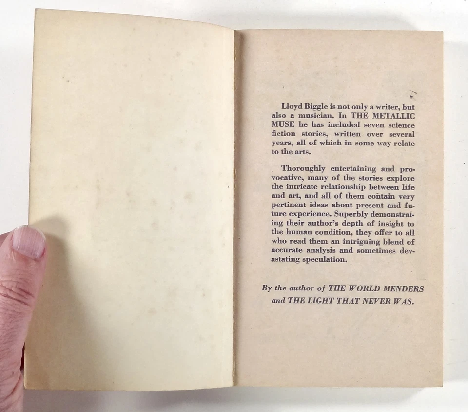 1974 Lloyd Biggle THE METALLIC MUSE musical SFF short stories DAW BOOKS #106 - Image 4 of 4