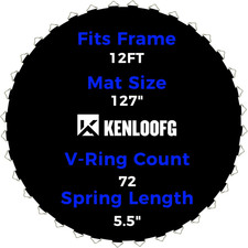 Trampoline Replacement Mat,72/96 V-Rings,Fits 12/14/15Ft Trampoline Frame  5.5"