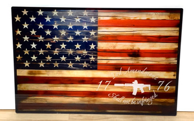 American Flag with 1776 2nd Amendment Image, Acrylic Print, Wall Art Home Decor