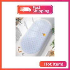 HITSLAM Bathtub Mat Non Slip, 27x15 Inch Bubble Oval Bath Tub Mat for Bathroom,