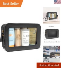 Clear Makeup Bags, TSA Approved Toiletry Bag with Zipper, Clear Makeup Organi...