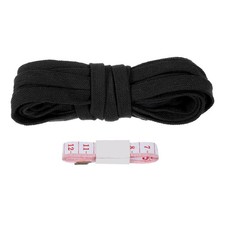 Flat Drawstring Cord 10mm x 5 Yd Replacement Flat Rope with Ruler Black