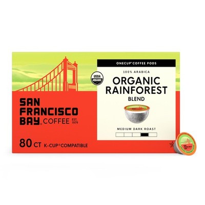 San Francisco Bay Compostable Coffee Pods - Organic Rainforest Blend (80 Ct) K C