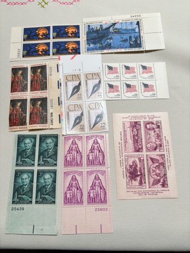8 DIFFERENT US PLATE BLOCKS