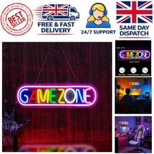 Colorful Neon Game Zone Sign - Modern LED Wall Art for Man Caves and Play Areas