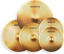 Low Volume Cymbal Pack Golden Mute Cymbal 14"Hi-hat 16"Crash 18'Crash 20"Ride Qu