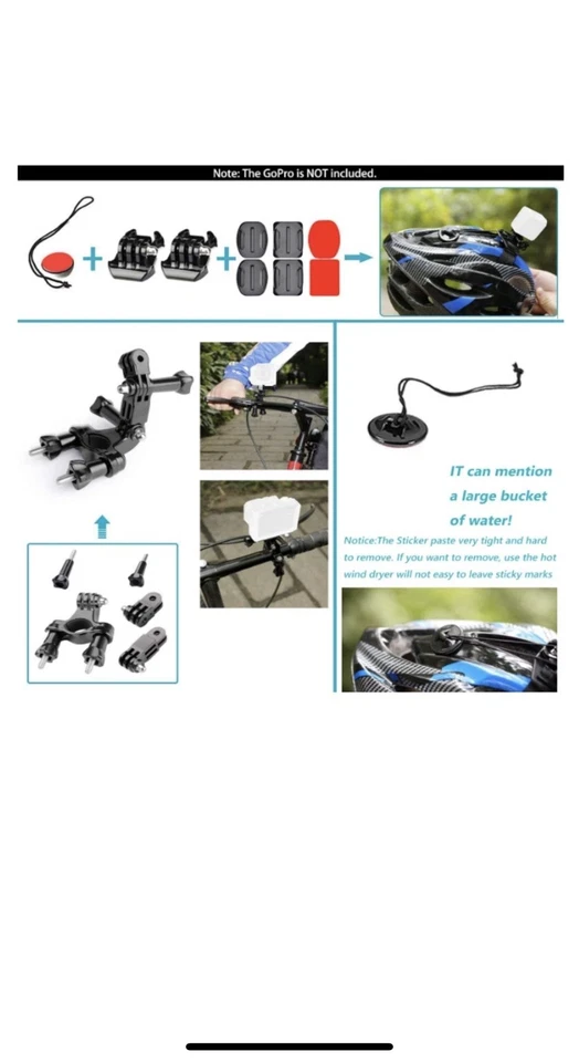 50 in 1 Action Camera Accessories Kit for GoPro Hero 12 11 10 9 DJI OSMO 4 3 2 - Image 3 of 4