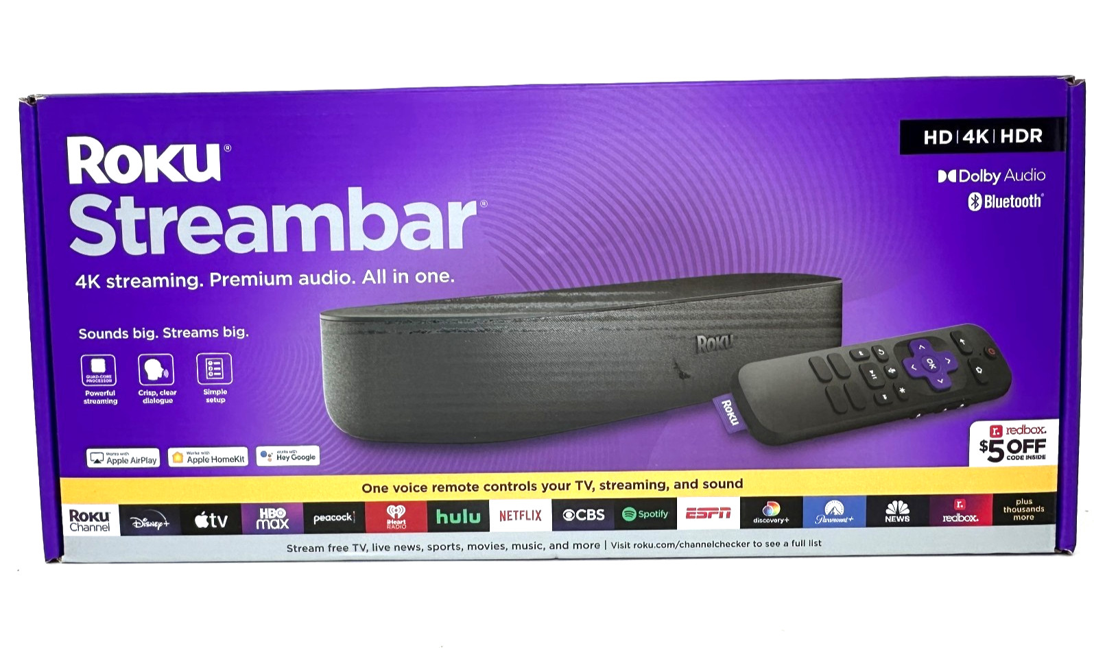 ROKU Streambar 4K Streaming Media Player & Soundbar | Brand New Sealed Box