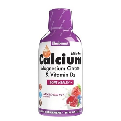 Bluebonnet Liquid Calcium Magnesium Citrate + Vitamin D3, Mixed Berry, 16 fl.oz