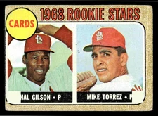 1968 Topps #162 St. Louis Cardinals Rookies (Gilson / Mike Torrez) - (Low Grade)