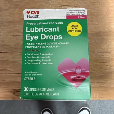 CVS Lubricant Sensitive Dry Eye Drops Preservative Free 30 Single Use Vials 2027