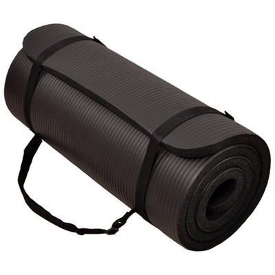 BalanceFrom Yoga Mat, 1'' Extra Thick Exercise Pilates Mat, Graphite (Open Box)