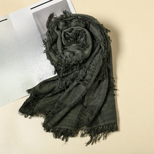 Distressed Cotton Linen Wrap 70x200cm Lightweight Oversized Scarf Shawl
