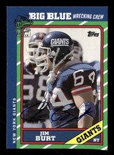 2004 Topps Fan Favorites Jim Burt #JBU Autos Auto New York Giants TV2225
