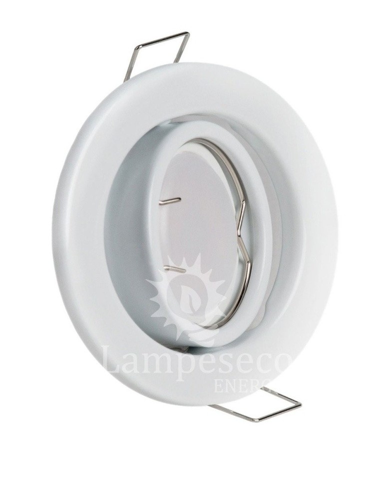 Lot de 20 Spot led orientable blanc avec ampoule gu10 230v eq. 50w, blanc chau