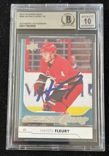 Haydn Fleury Signed 2017-18 Upper Deck Young Guns #236 BAS Autograph Grade 10