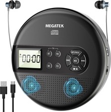 MEGATEK CP27BR Portable CD Player Bluetooth FM Transmitter USB Rechargeable