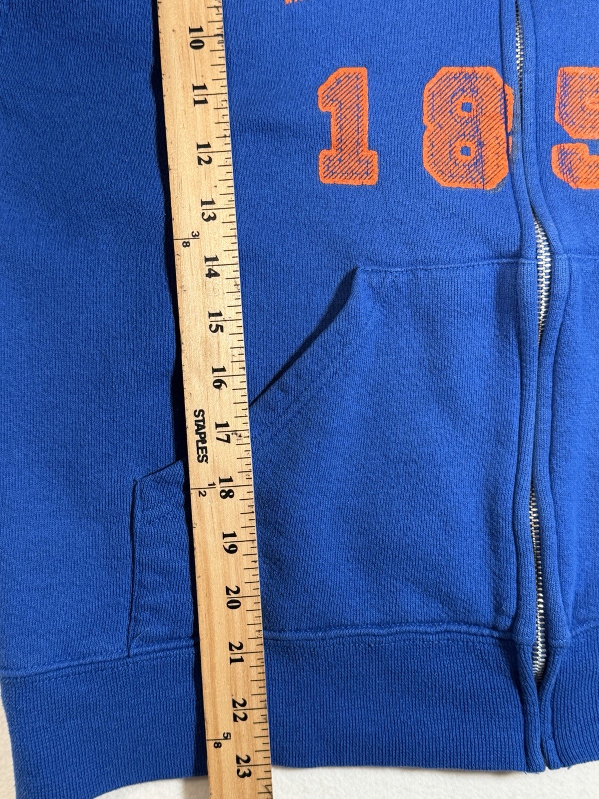 Florida 1853 Zip Up Hoodie Blue Orange SofTee Adult Medium Full Zip Sweatshirt image 5