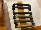 Vintage Set Of 6 Black /Brass Industrial Rare Furniture Handles Harware Drawer — photo 1