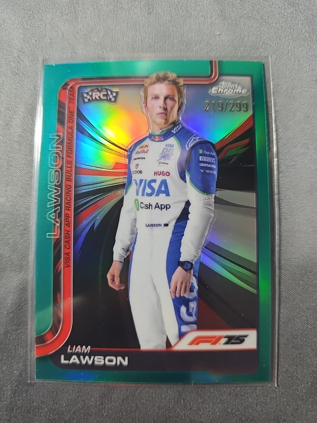 2025 Topps Chrome Formula 1 F1 Liam Lawson #11 Teal Refractor /299 RC