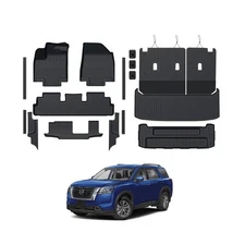 Floor Mats Set for 2022-2025 Nissan Pathfinder 7/8 Seats Accessories, Full Co...