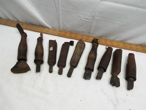 Lot Antique Leather Working Craft Edge Tools Shoe Repair Collice Burnisher