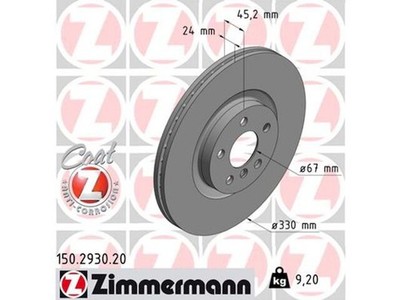 Zimmermann Coated Brake Rotor fits Mini Countryman 2025-2026 SE ALL4 49KZPHCR