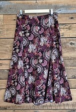 Boho Pleated Skirt Multicolor Floral Medallion Print Vintage Indie Festival Midi