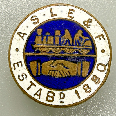 Vintage Badge Associated Society of Locomotive Engineers and Firemen 1950'