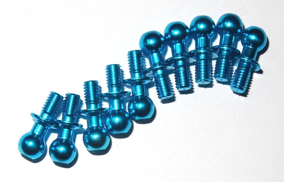 Ball Connectors for RC Cars Blue Aluminium Upgrade Pivot Ball Stud UK Seller - Image 2 of 4