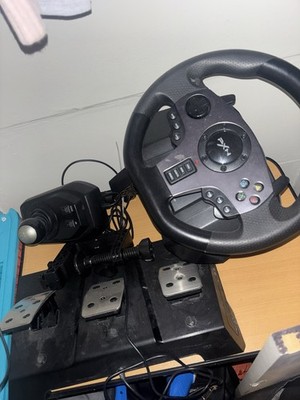 PXN Racing Wheel Controller Black Ergonomic Wired with Pedals for Xbox