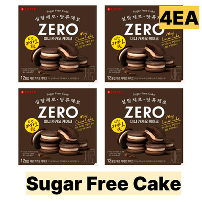 Lotte Zero Sugar Free Mini Cacao Cake 171g x4 Korean Snack No Sugar