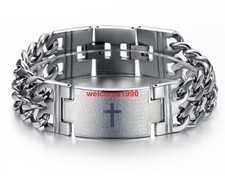 Men Gifts stainless steel Men's high-quality The bible cross bracelet Bangle