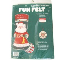 Needle Treasures Fun Felt Stocking Kit Santa Pocket Full of Cheer Sequins Stitch