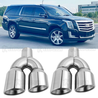 Chrome 2.5'' ID 3.5'' OD Dual Exhaust Tip Exhaust Pipe Tips For Cadillac Escalade