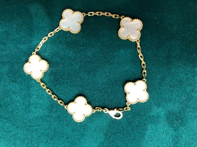 18k Van Cleef Arpels Mother-Of-Pearl Vintage Alhambra 5-Motif