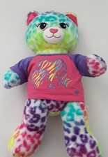 Build A Bear Bright Rainbow 17" Cat Cheetah Leopard Soft Plush BAB