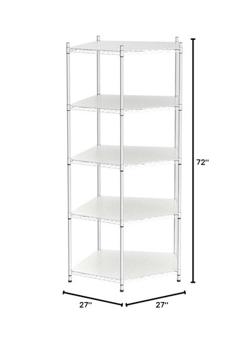 Honey-Can-Do 5-Tier Corner Shelf 72H x 27D x 27W 5 Tier Corner Shelf Unit - Picture 7 of 7
