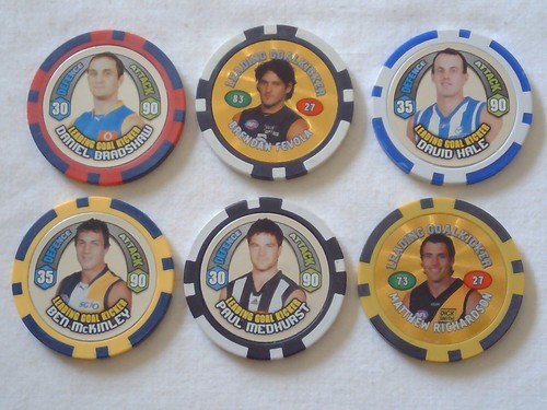 AFL Football Topps Chipz Group Lot of 6 Leading Goalkicker BIG NAMES HERE !!!