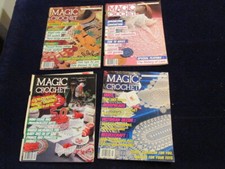8 Vintage MAGIC CROCHET Magazine Lot 1987 1989 1990 100  s of Patterns Zmb