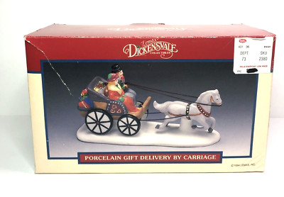 1994 Lemax Dickensvale Gift Delivery by Carriage Porcelain Christmas Free Ship