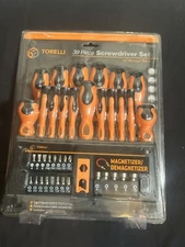 Torelli Tools Screwdriver Set 39 Piece w/ Storage Rack & Magnetizer/Demagnetizer