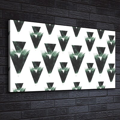 Canvas Wandbild Leinwand Bilder 140x70 Doppel Dreiecke Modernes Geometrisch