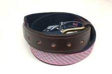 Vineyard Vines Boy's Classic Whale Canvas Club Belt - Raspberry - Size 28
