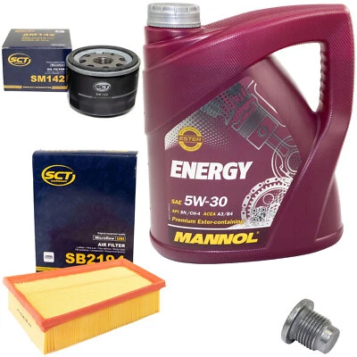 MANNOL Motoröl Filter Set 5W30 4 Liter + Ölablassschraube für Renault Megane Scénic